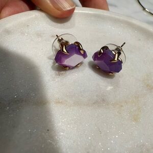 Kendra Scott Purple Stud Earrings in Rose Gold Tone